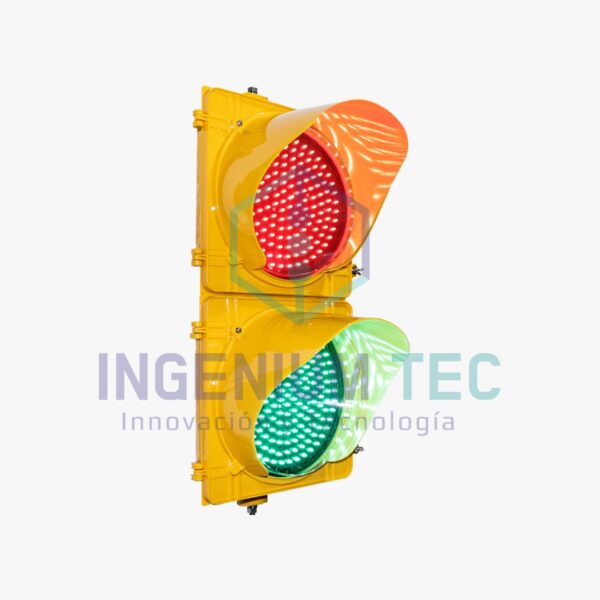 Semáforo Vehicular Led 1C/2L de 300mm Carcasa amarilla